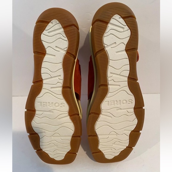 SOREL Women’s 12 Joanie III Slingback Platform Sandals Orange Suede - Picture 5 of 11